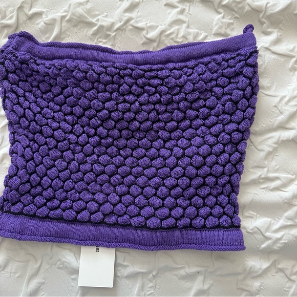 Urban Outfitters || purple Tyra linen sweater tube top - Picture 3 of 6